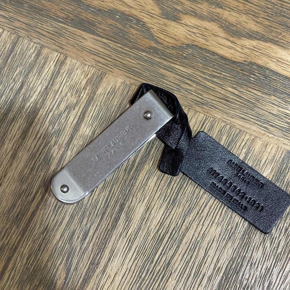 Saint Laurent Silver and Black Key Holder